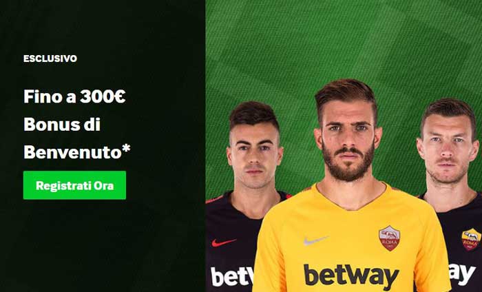 Nuovo bonus Betway fino a 300€ in esclusiva per scommesse.commentierecensioni.com