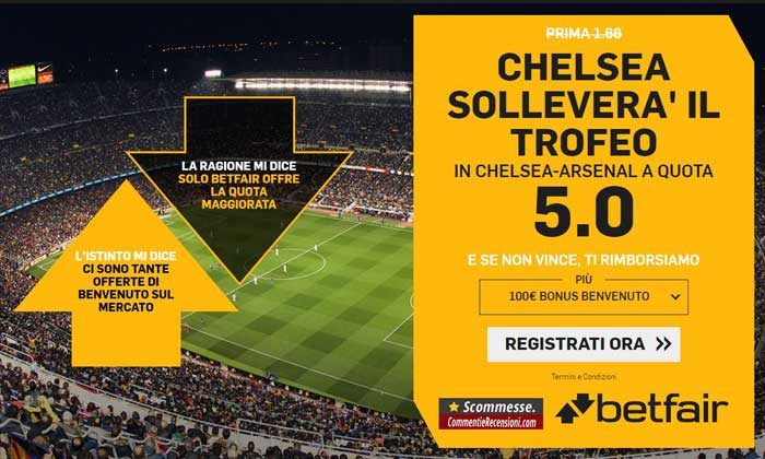 Quota maggiorata Betfair sulla finale di Europa League