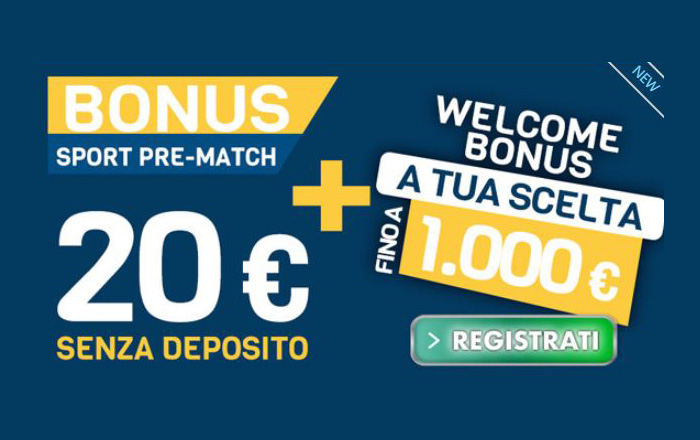 Nuovo bonus sport pre-match: 20 euro da Betflag