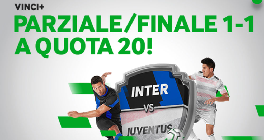 Promo Vinci+ Inter-Juventus Betway